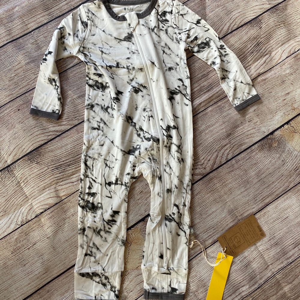 Kyte Baby Charcoal Marble Romper NWT
